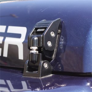 Jeep Wrangler Hood Catch - Rugged Ridge - Aluminum - Black - `97-`06